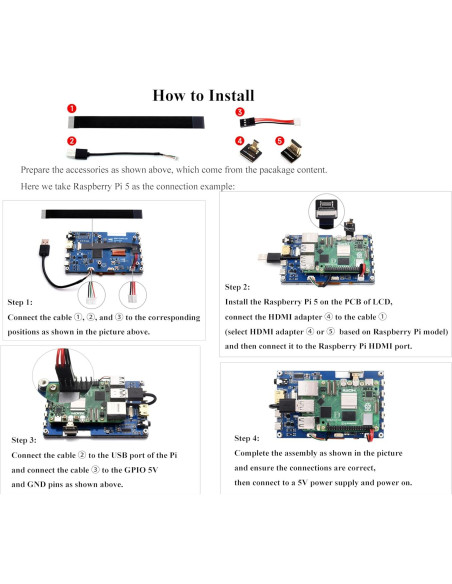 Pantalla Táctil IPS 5" UeeKKoo 1024x600 Resistiva