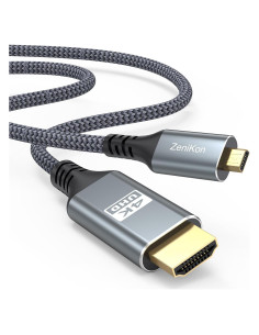 Cable Micro HDMI a HDMI 1.83m ZeniKon 4K@60Hz Trenzado Nylon