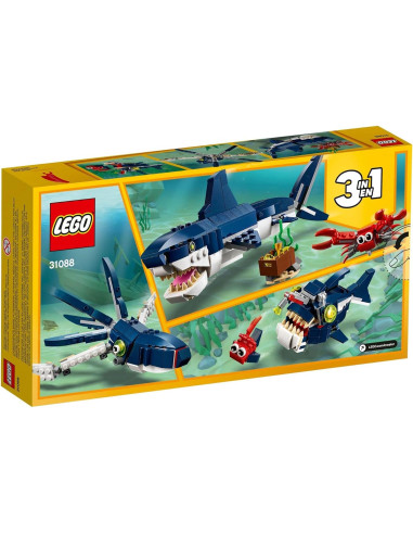 LEGO Creator 3 en 1 Criaturas Marinas 31088 - Tiburón, Cangrejo, Calamar