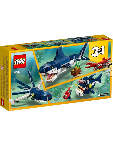LEGO Creator 3 en 1 Criaturas Marinas 31088 - Tiburón, Cangrejo, Calamar