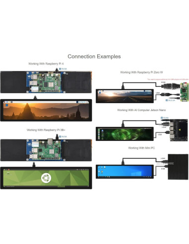 Pantalla LCD Táctil 11.9" Waveshare HDMI 320x1480 IPS