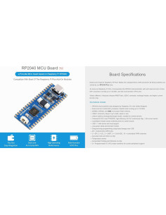 Placa MCU Waveshare RP2040-Plus 4MB USB-C 13.61g 2