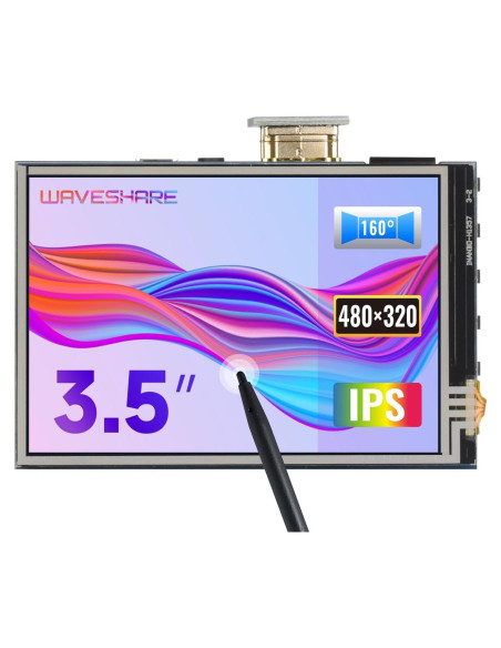 Pantalla LCD Táctil 3.5" Waveshare HDMI 480x320 para Raspberry Pi