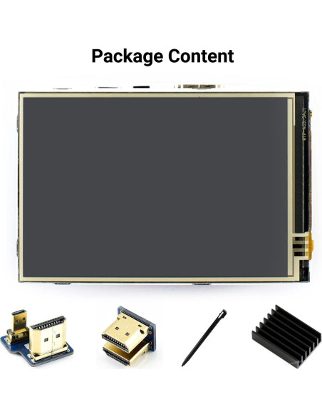 Pantalla LCD Táctil 3.5" Waveshare HDMI 480x320 para Raspberry Pi