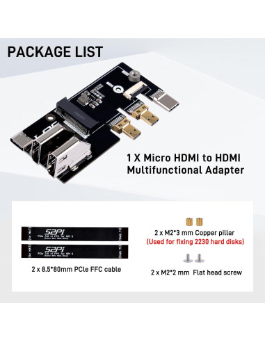 Adaptador Micro HDMI a HDMI GeeekPi para Raspberry Pi 5
