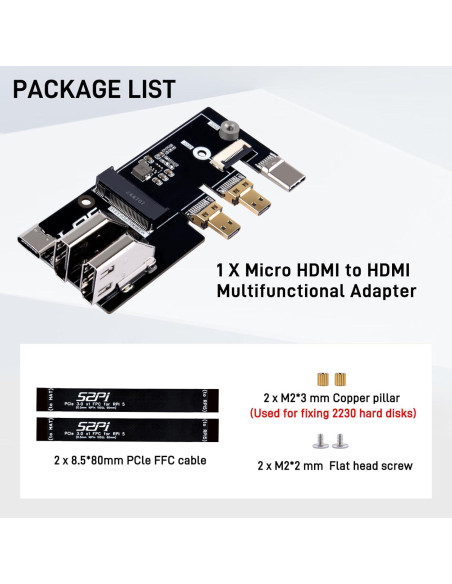 Adaptador Micro HDMI a HDMI GeeekPi para Raspberry Pi 5