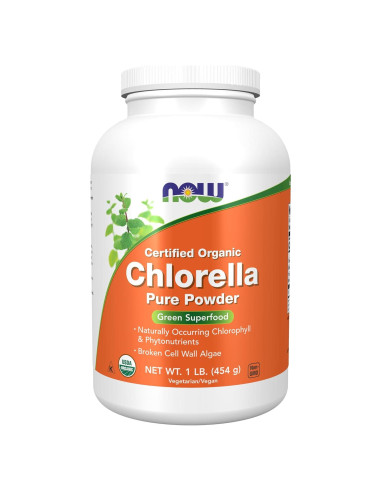 NOW Foods Chlorella Orgánica en Polvo 0.45 kg - Suplemento Nutricional