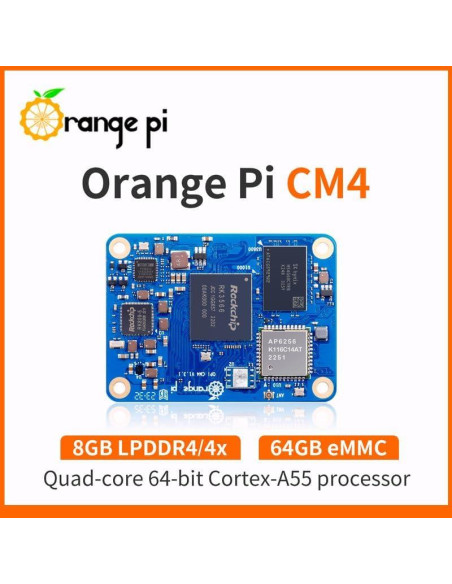 Módulo de Computación Orange Pi 4 8GB RAM 64GB eMMC Rockchip Módulo de Computación Orange Pi 4 8GB RAM 64GB eMMC Rockchip