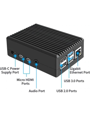 Caja de Enfriamiento de Aluminio ODS716 AAAwave para Raspberry Pi 4B
