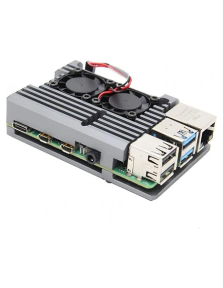 Caja de Aluminio ODS710 AAAwave con Doble Ventilador para Raspberry Pi 4B