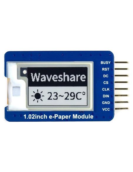 Módulo de Pantalla E-Ink 1.02" Waveshare 128x780 SPI Módulo de Pantalla E-Ink 1.02" Waveshare 128x780 SPI