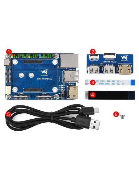 Placa Base Mini CM4-IO-BASE-A para Raspberry Pi 4 con HDMI y USB Placa Base Mini CM4-IO-BASE-A para Raspberry Pi 4 con HDMI y USB