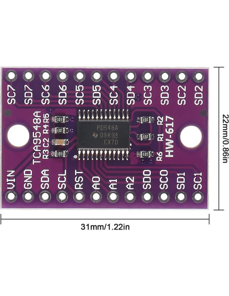 Multiplexor I2C ATNSINC TCA9548A 8 Canales 18g