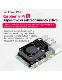 Enfriador Yahboom para Raspberry Pi 5 con Ventilador PWM 2