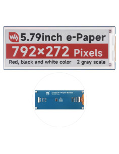 Módulo E-Paper 5.79" Waveshare para Raspberry Pi, 792x272