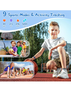 Reloj Inteligente ZOSKVEE para Niños Azul IP68 1.4" Fitness 2