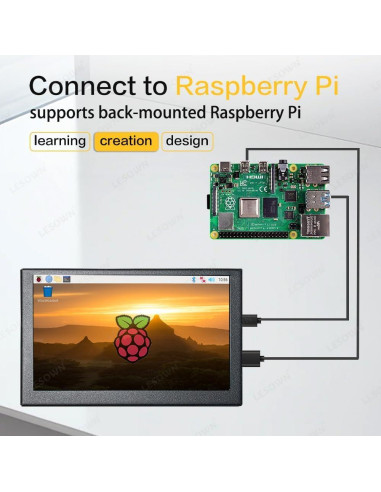 Monitor portátil LESOWN 5" IPS HD 800x480 HDMI metálico