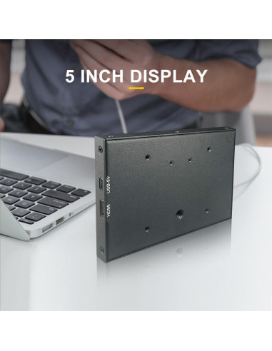 Monitor portátil LESOWN 5" IPS HD 800x480 HDMI metálico