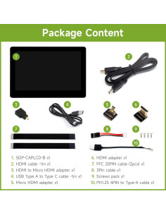 Pantalla Táctil Capacitiva 5" Waveshare 5DP-CAPLCD-B HDMI 2