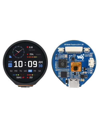 Pantalla Táctil Capacitiva 1.28" Waveshare RP2040 240x240 IPS