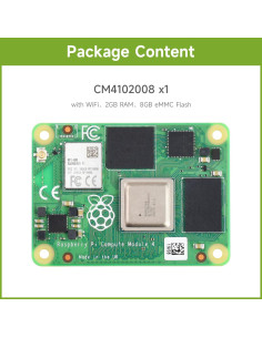 Módulo de Computación Waveshare CM4102008 con Antena y Disipador 2