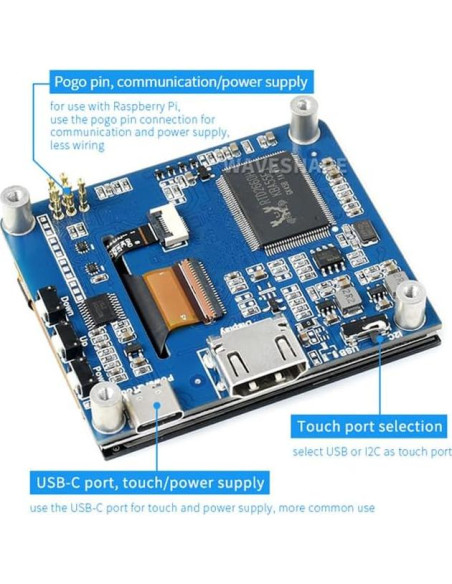 Pantalla LCD táctil capacitiva Spotpear 2.8" HDMI 480x640