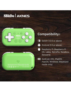 Controlador Micro Bluetooth AKNES Mini Gamepad Verde 2