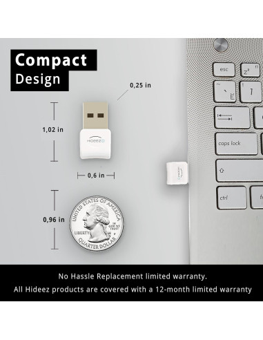 Adaptador USB Bluetooth Hideez 4.0 para PC y Mac - Blanco