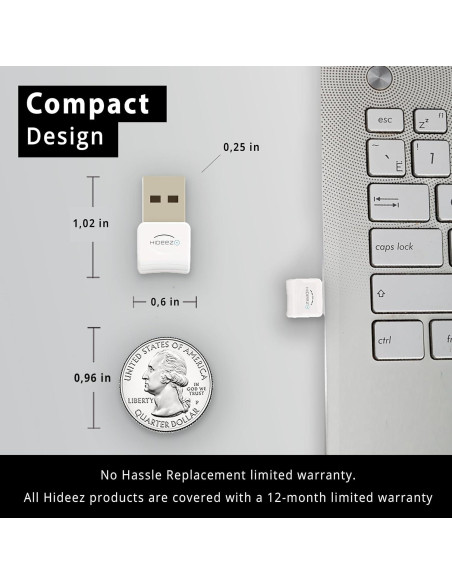 Adaptador USB Bluetooth Hideez 4.0 para PC y Mac - Blanco