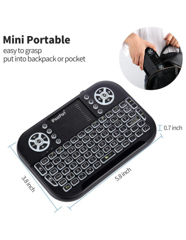 Teclado Mini Bluetooth UNISEN KP-810-21SA con Touchpad