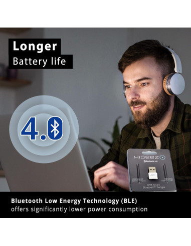 Adaptador USB Bluetooth Hideez 4.0 para PC y Mac - Blanco
