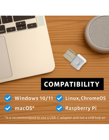 Adaptador USB Bluetooth Hideez 4.0 para PC y Mac - Blanco