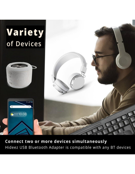 Adaptador USB Bluetooth Hideez 4.0 para PC y Mac - Blanco