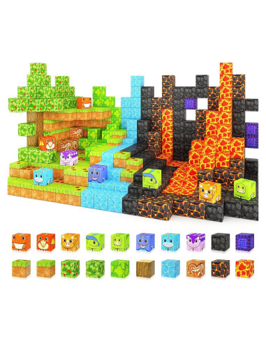 Bloques Magnéticos Coodoo 84PCS Aventura de Dinosaurios