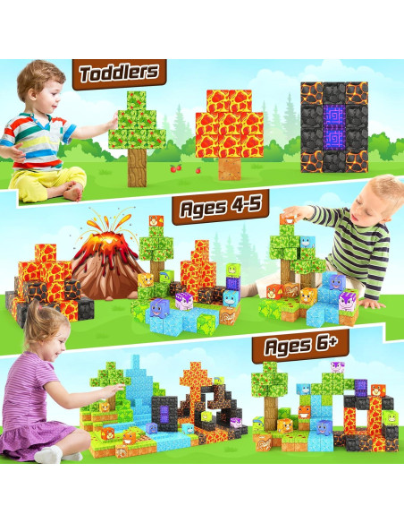 Bloques Magnéticos Coodoo 84PCS Aventura de Dinosaurios