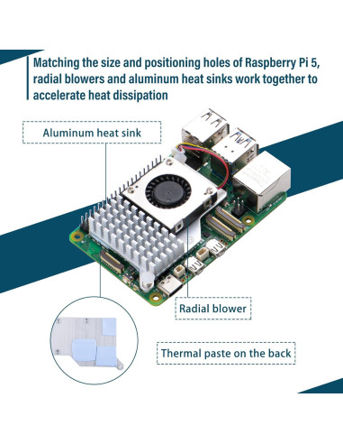 Caja de Metal GeeekPi con Enfriador Activo para Raspberry Pi 5