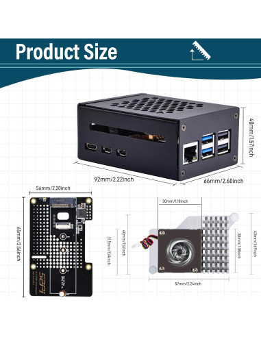 Caja de Metal GeeekPi con Enfriador Activo para Raspberry Pi 5