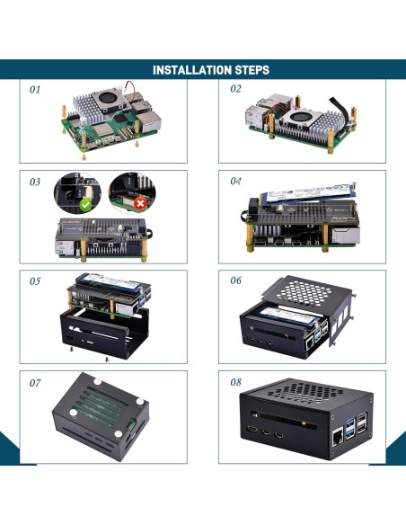 Caja de Metal GeeekPi con Enfriador Activo para Raspberry Pi 5