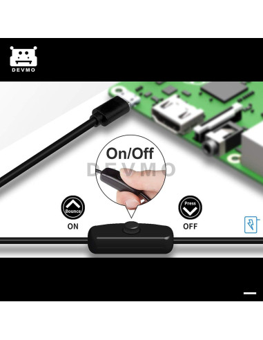 Fuente de Alimentación DEVMO 5V 3A USB-C con Interruptor