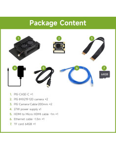 Accesorios Doble Cámara Waveshare para Raspberry Pi 5 - 7 Piezas 2