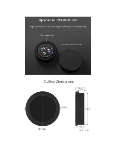 Placa MCU Waveshare RP2350 con LCD táctil 1.28" IPS