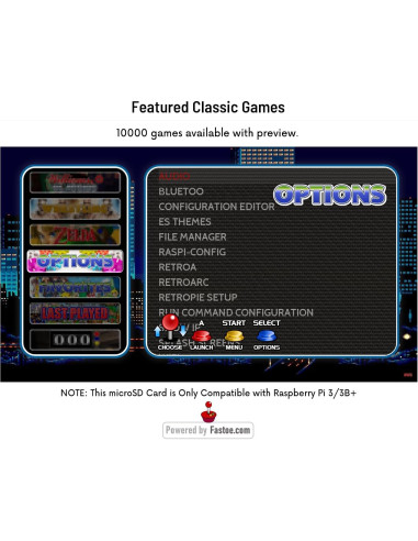 Tarjeta microSD 128GB Fastoe RetroPie para Raspberry Pi 3/3B+