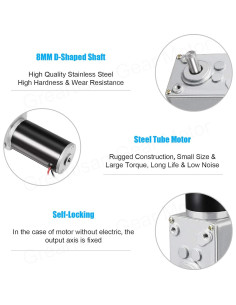 Motor de Engranaje Eléctrico Greartisan 12V 10RPM 40Kg.cm 2