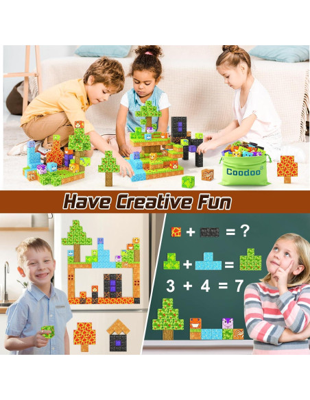 Bloques Magnéticos Coodoo 84PCS Aventura de Dinosaurios