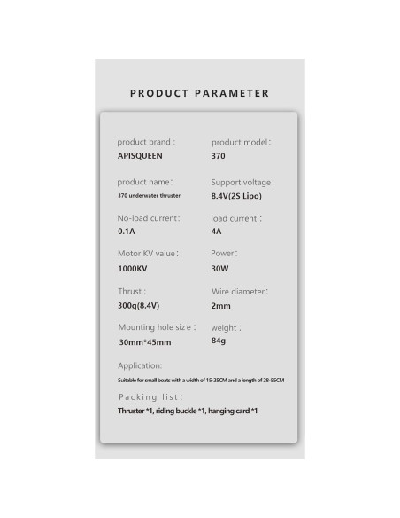 Propulsor Submarino ApisQueen BM70 8.4V 22W IP68 CCW