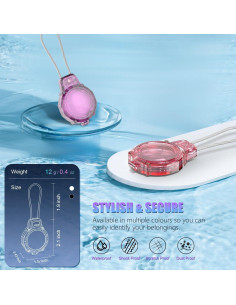 Soporte Antirrobo para AirTag BIQIRE - 2 Piezas Rosa y Morado 2