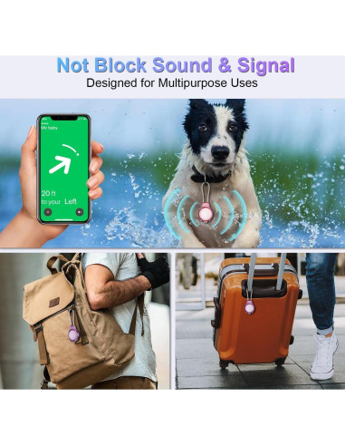 Soporte Antirrobo para AirTag BIQIRE - 2 Piezas Rosa y Morado