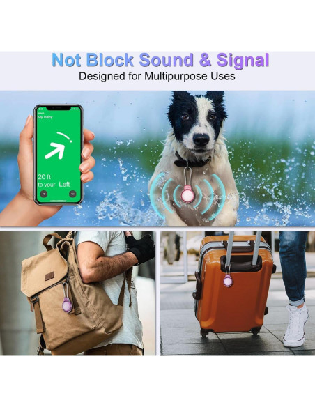 Soporte Antirrobo para AirTag BIQIRE - 2 Piezas Rosa y Morado