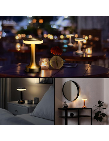 Lámpara de Mesa LED O'Bright Plata Portátil con Sensor Táctil