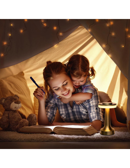 Lámpara de Mesa LED O'Bright Plata Portátil con Sensor Táctil